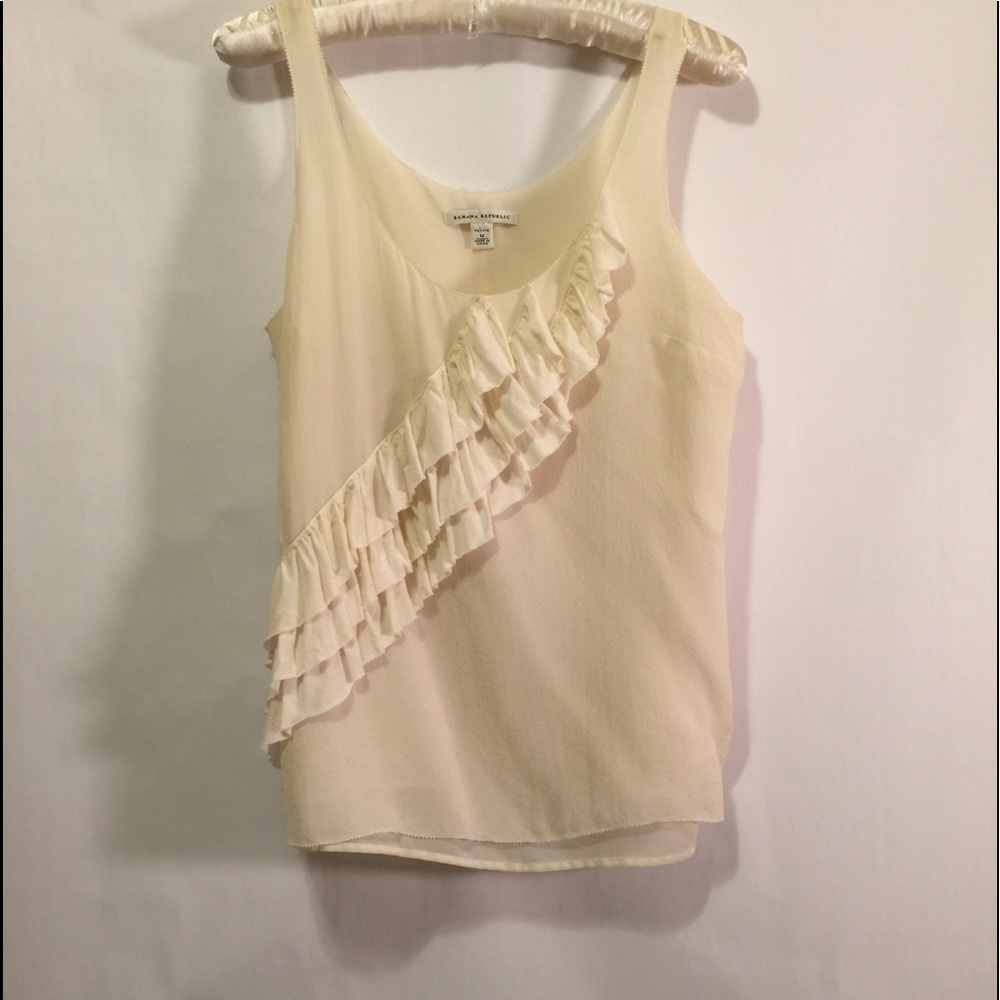 Banana Republic dressy cream tank sz pm